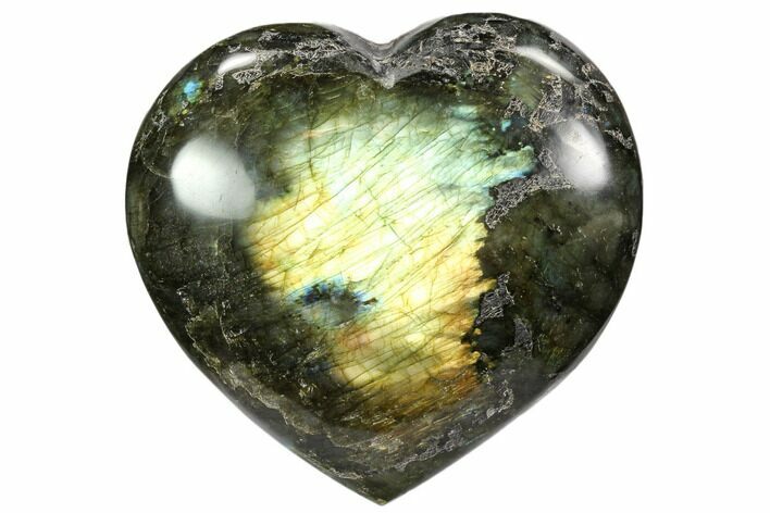 Flashy Polished Labradorite Heart #58886